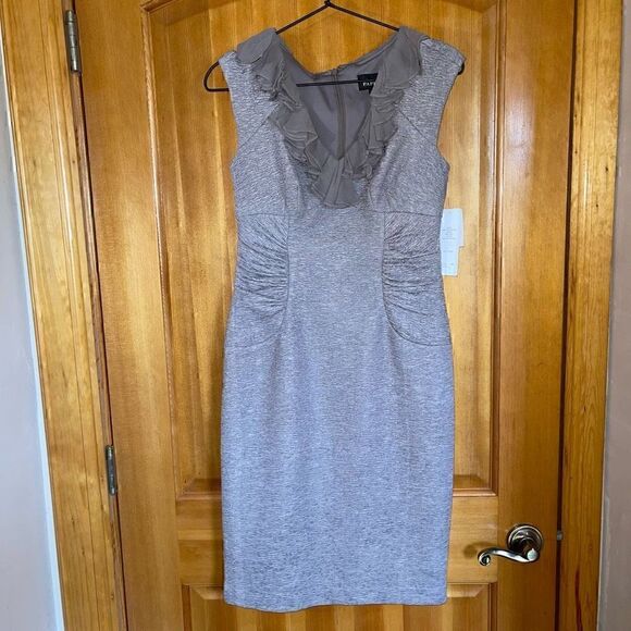 NWT Adrianna Papell Metallic Gray Dress - Picture 1 of 4